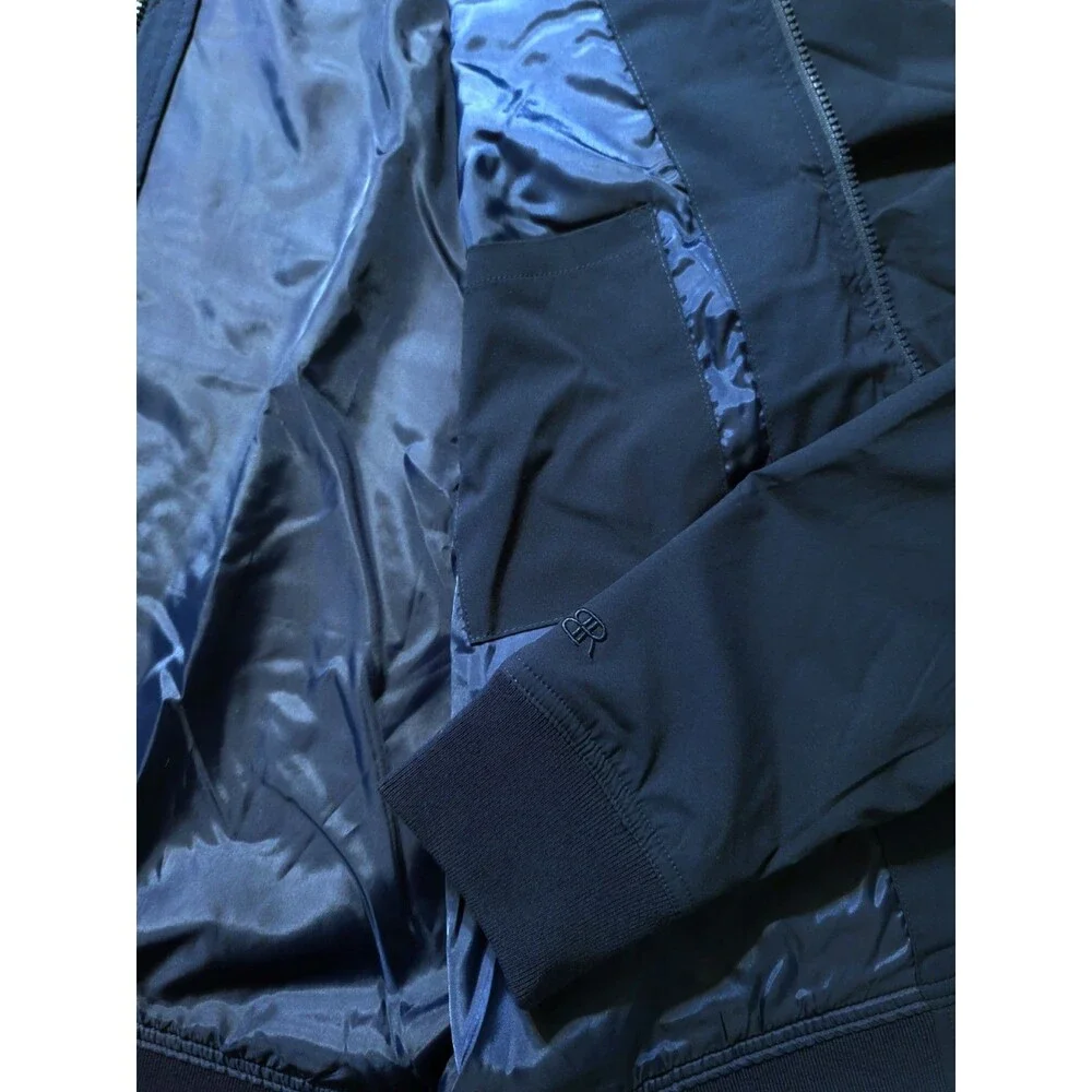 Banana Republic Men's XXL Bomber Flight Jacket Moisture Resistant Logo Zip Blue